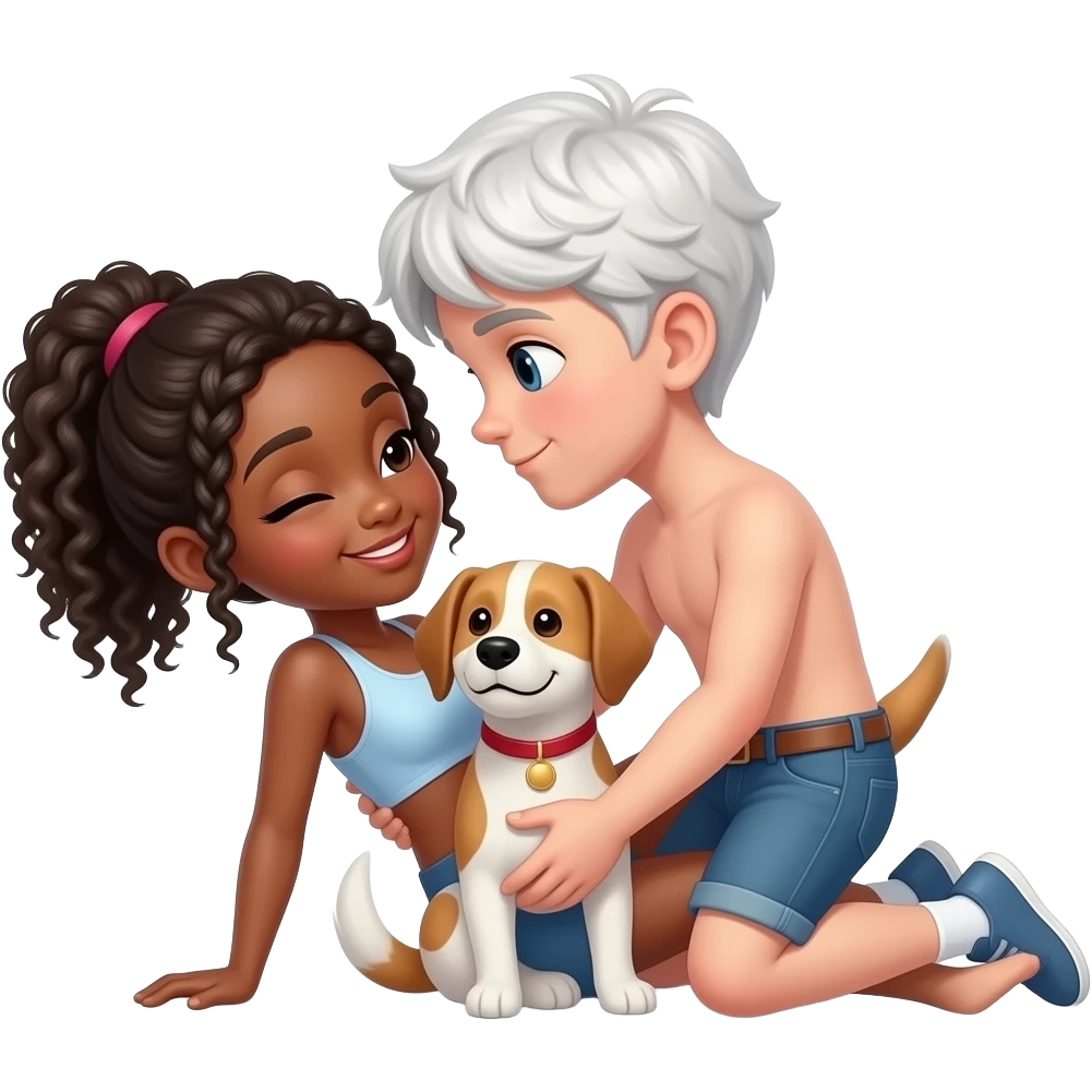 African girl and white boy couple doing the  doggy-style sex position emoji
