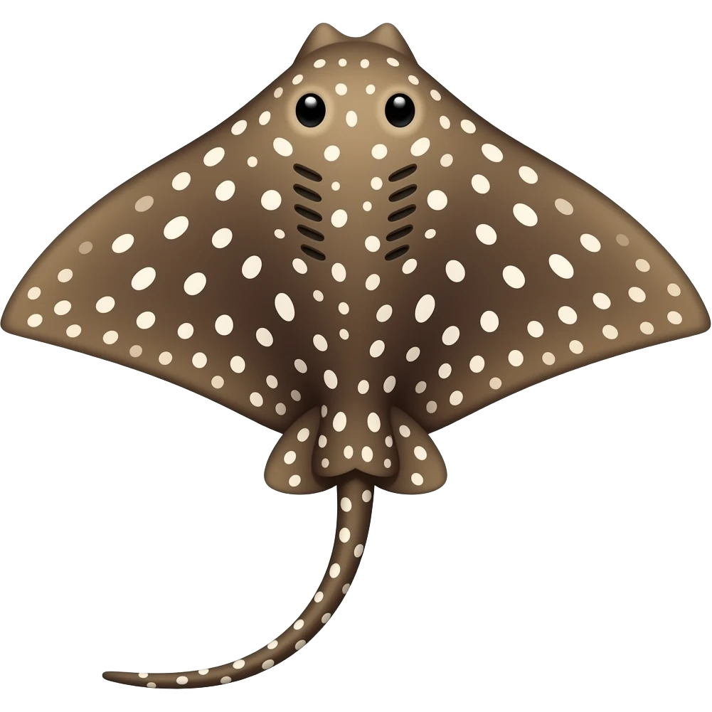 Spotted eagle ray a brown eagle with Ray with white spots emoji