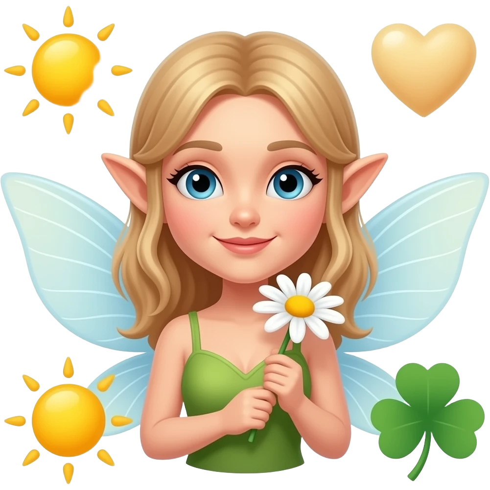 🧝🏻‍♀️🌼💗🧚🏻‍♀️🌞🍀 emoji