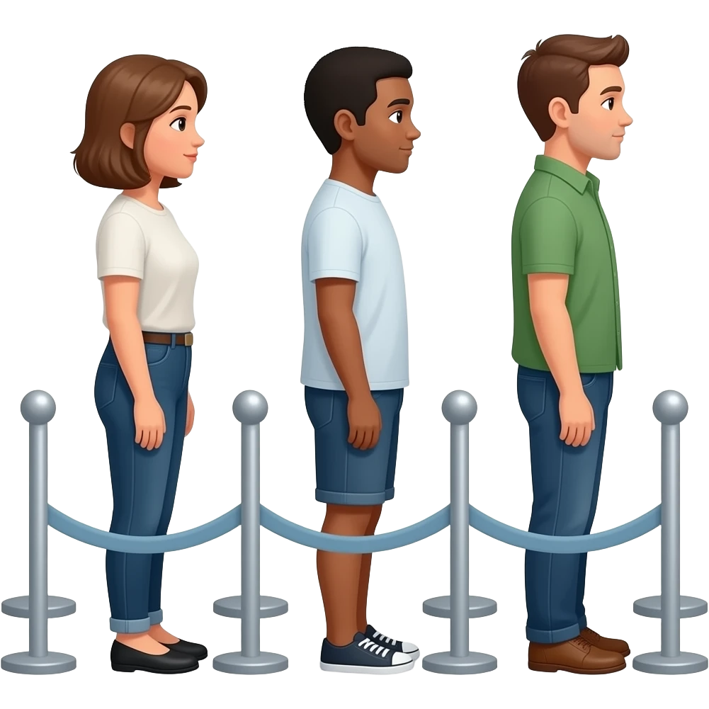 three people queueing emoji