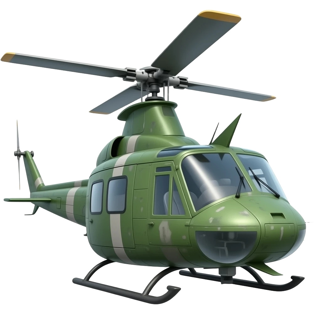 Create an older green chp helicopter emoji