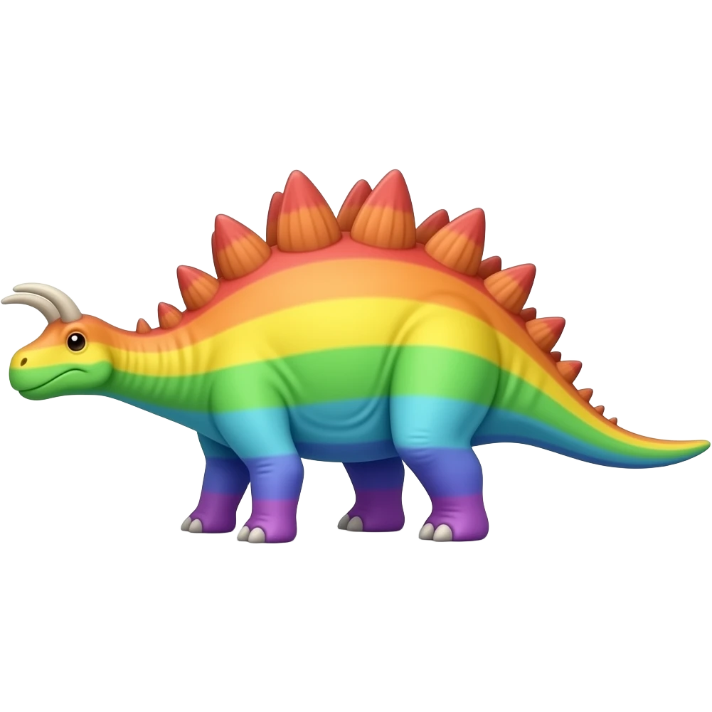 rainbow pastel Apatosaurus emoji