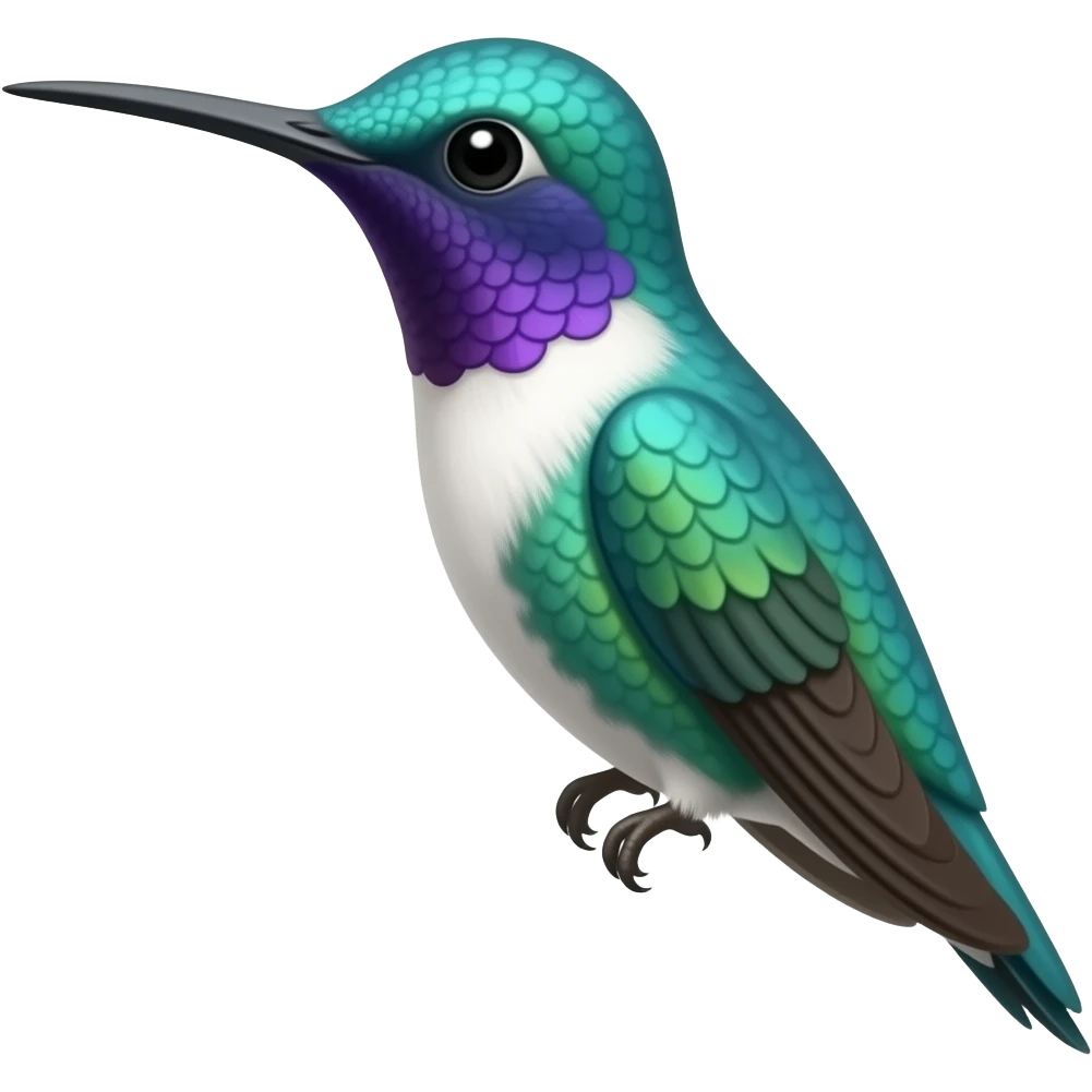 blue small hummingbird next to text emoji