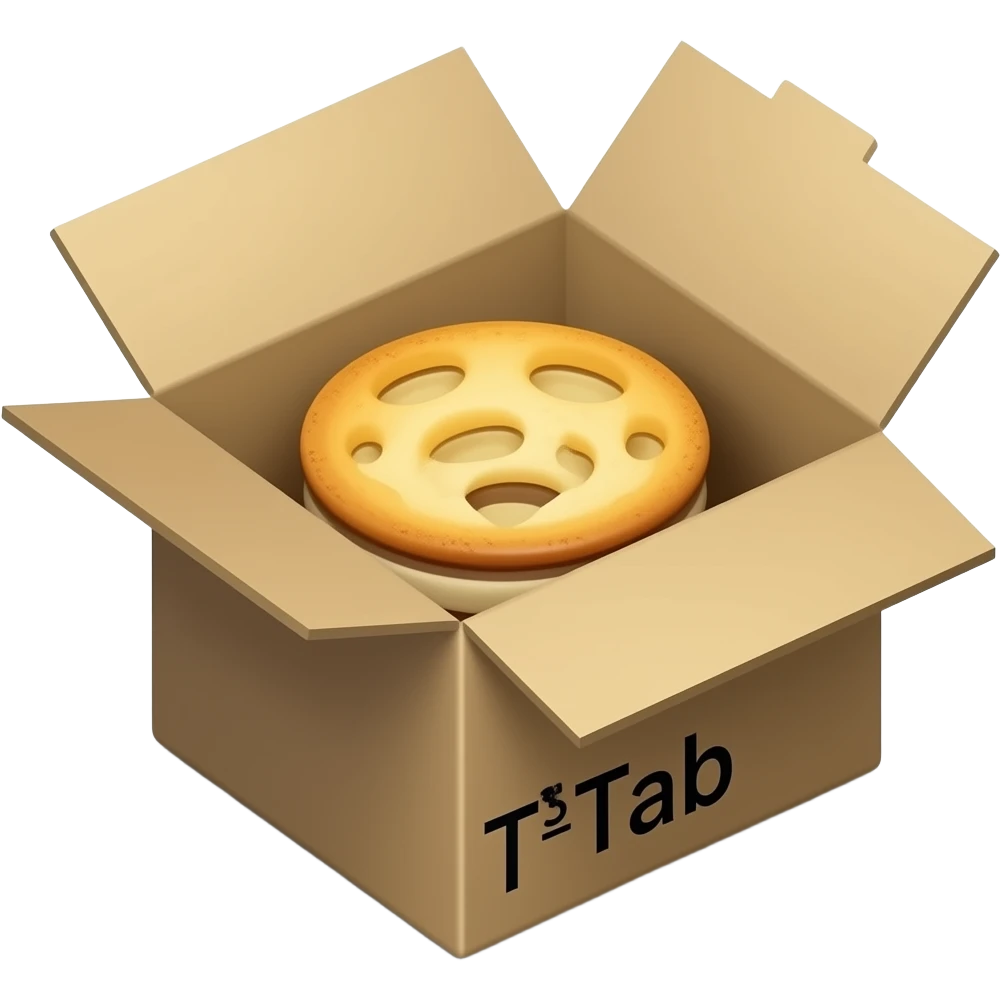 کیک بسته بندی با جعبه مقوایی که روش نوشته تی تاب emoji
