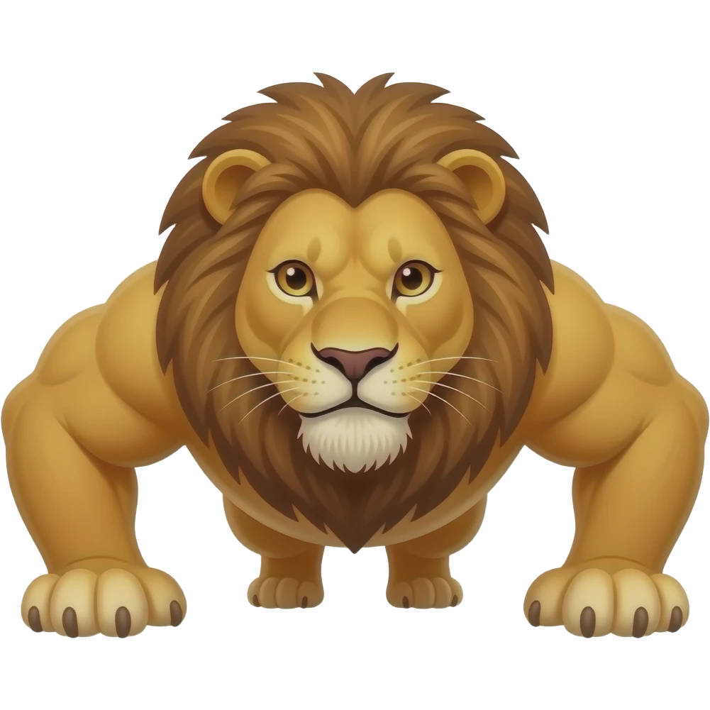 Lion strong pushups fun emoji