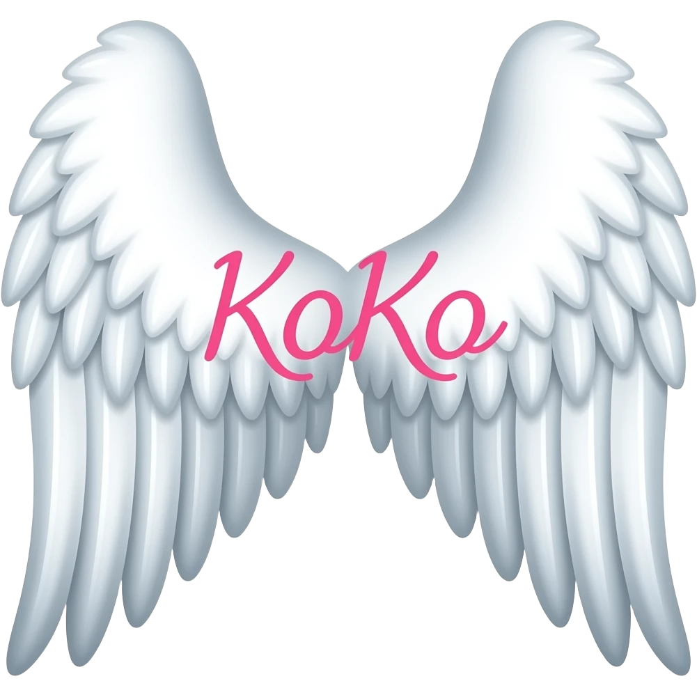 angel wings with the name KoKo in the middle emoji