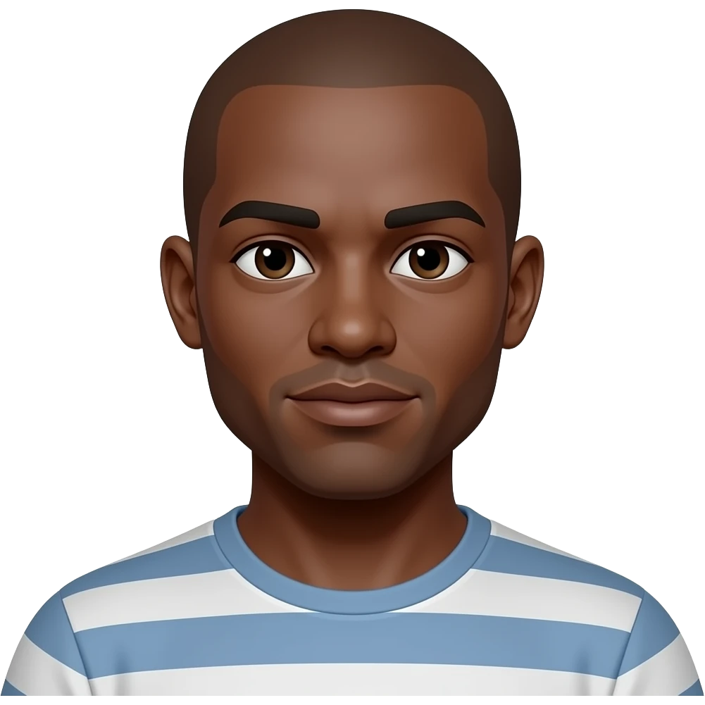 black man without hair emoji