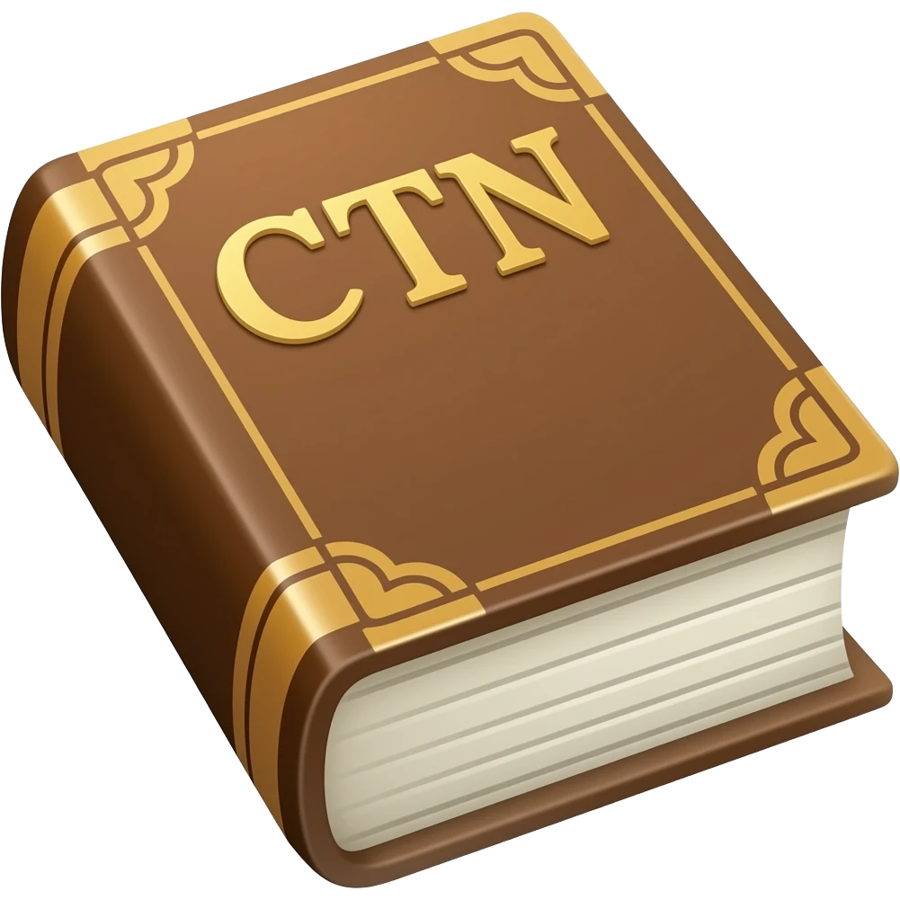 brown book with the letters CTN emoji