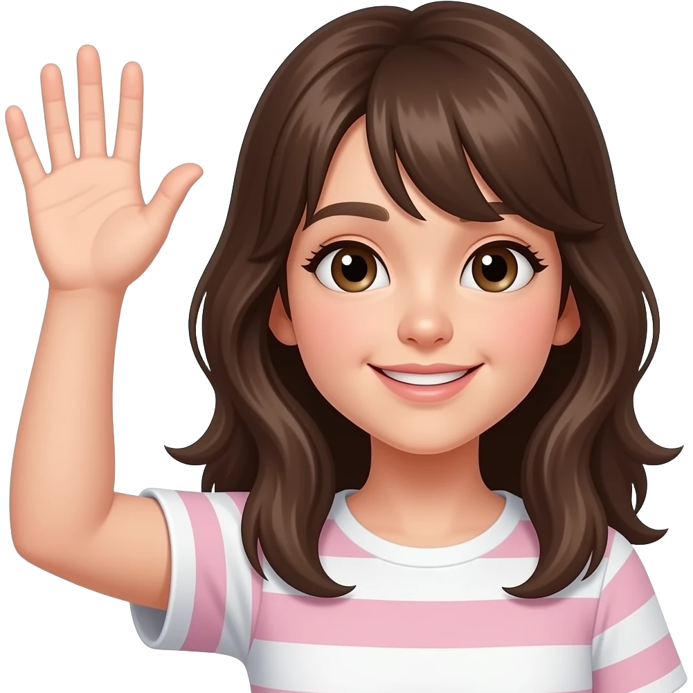 девушка с поднятой рукой emoji