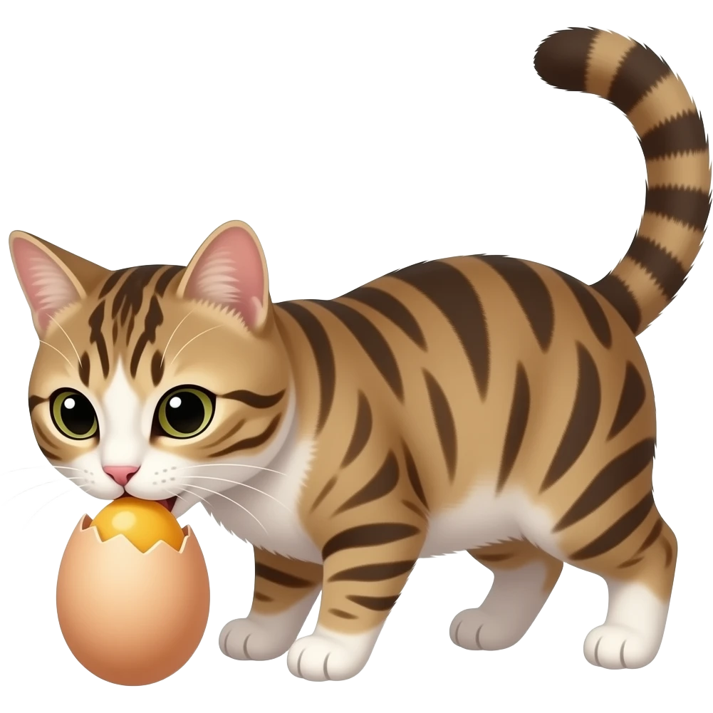 Cat eat egg emoji