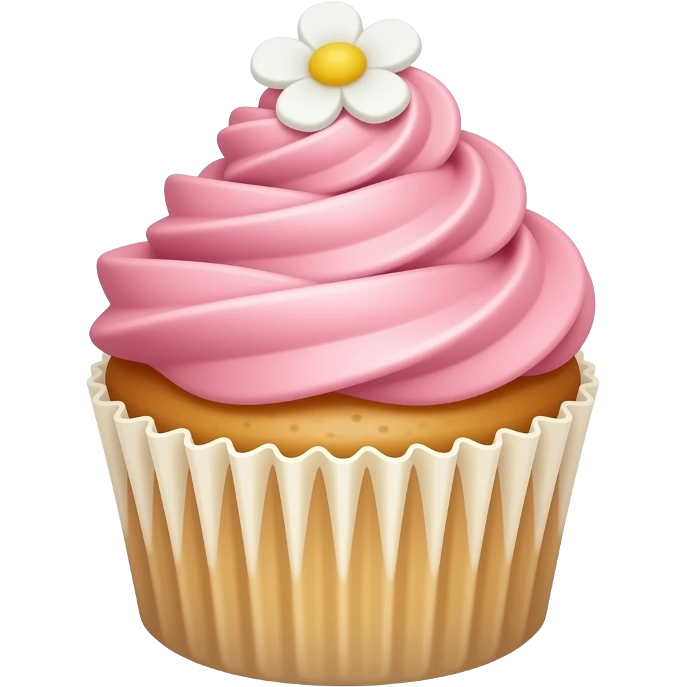 Cupcake with pink icing emoji