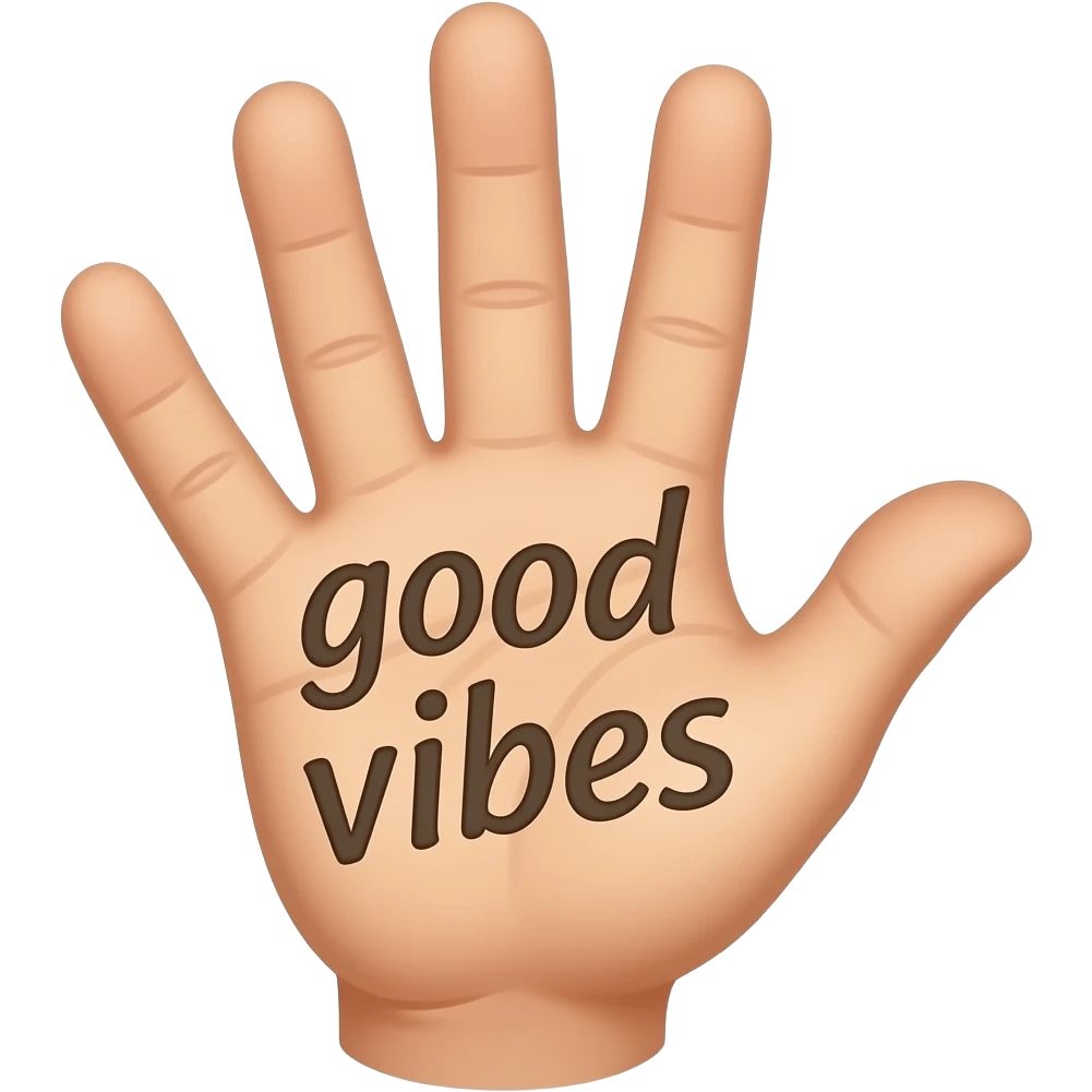 I want in the hand good vibes emoji