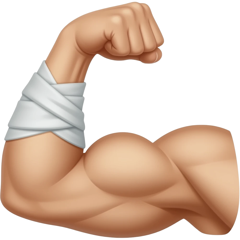 Flexed bicep with tefillin wrapped around the arm 💪➰⬛️ emoji