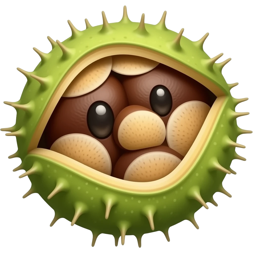 нарисуй реалистичные цветы каштана emoji