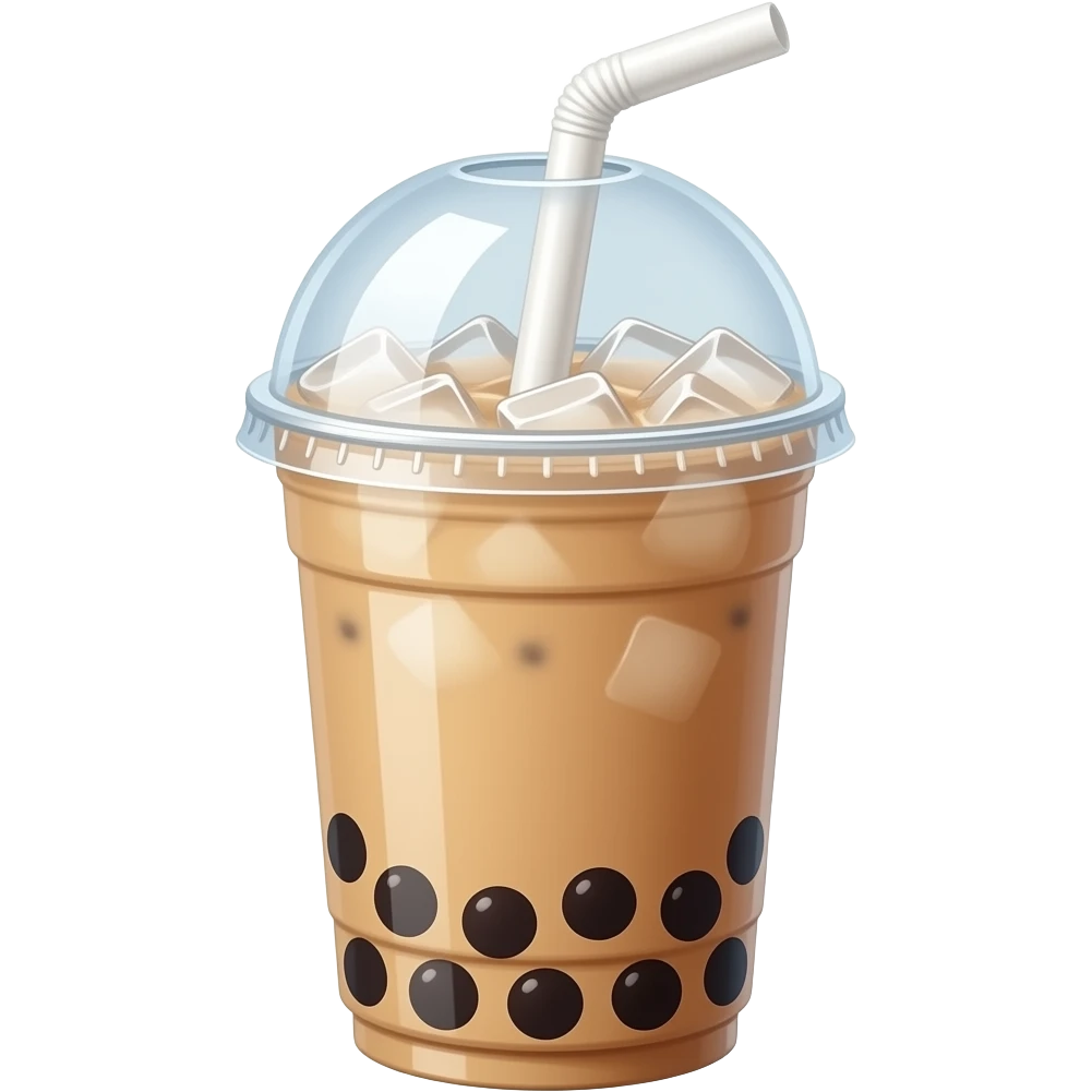 珍珠奶茶 大杯 多点珍珠 要点冰块 需要白色吸管 要盖子 emoji
