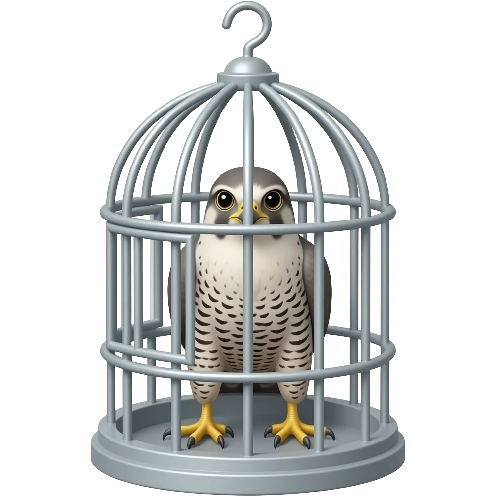birdcage with falcon emoji