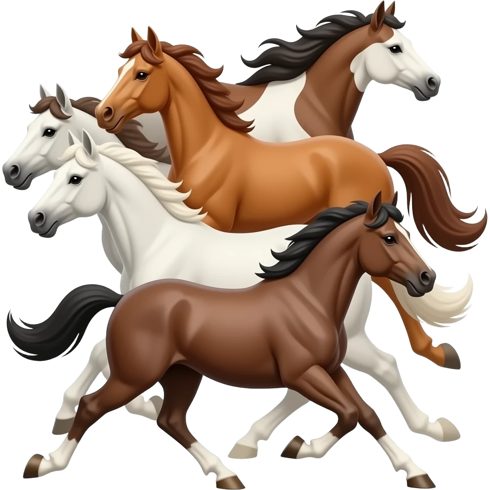 5 horses racing emoji