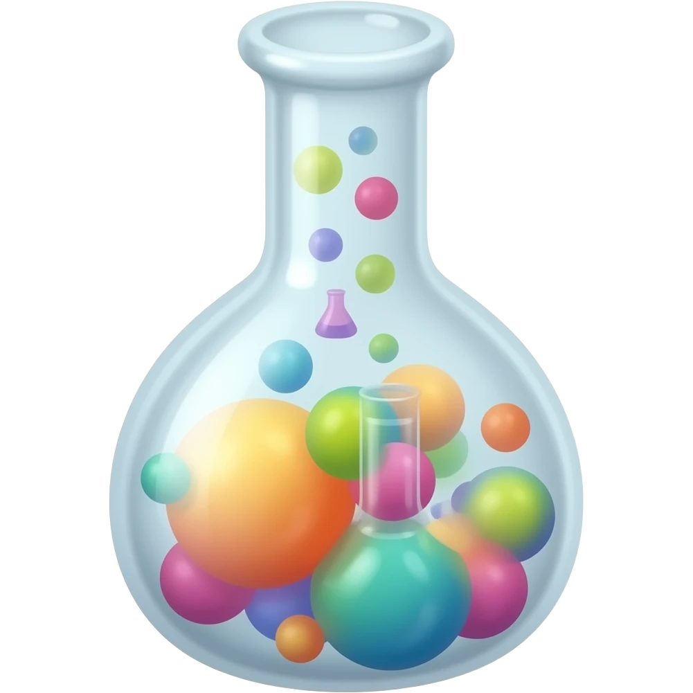 колба с химикатами в 3D стиле пиксар emoji
