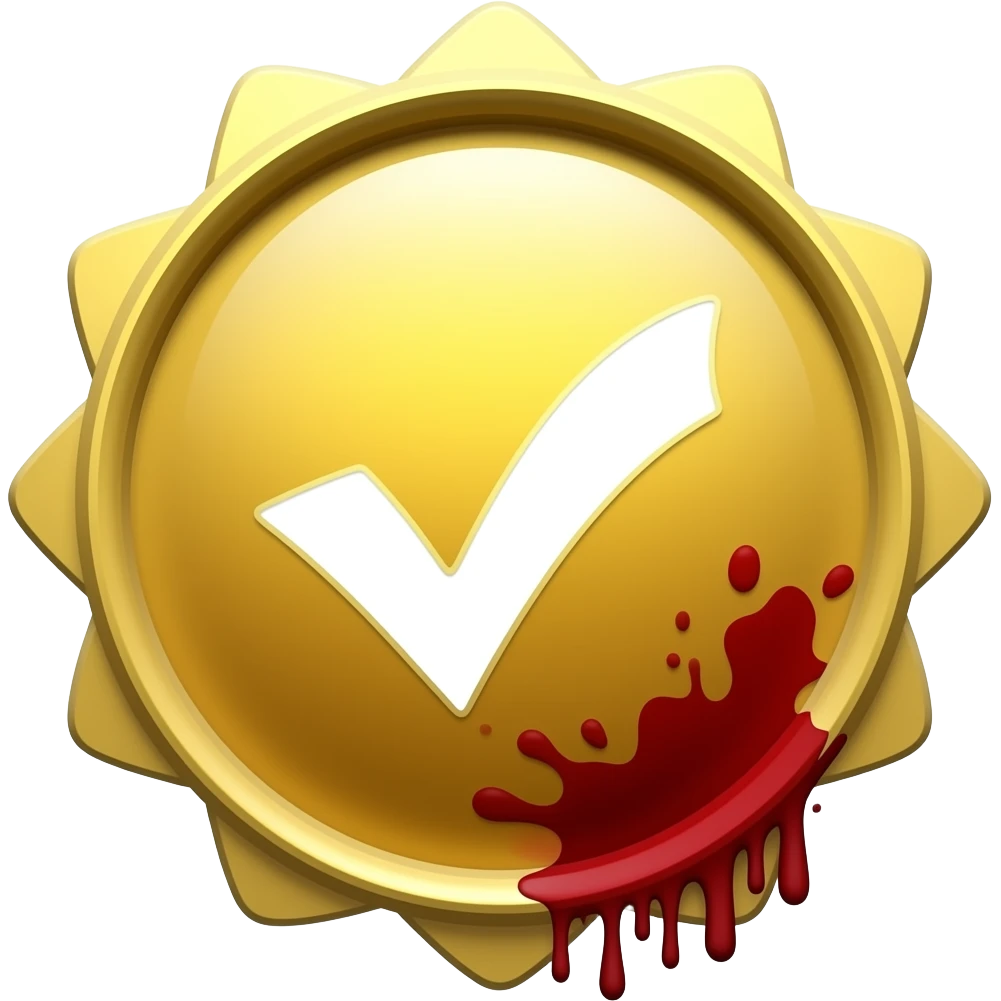 Verificado de oro blood emoji