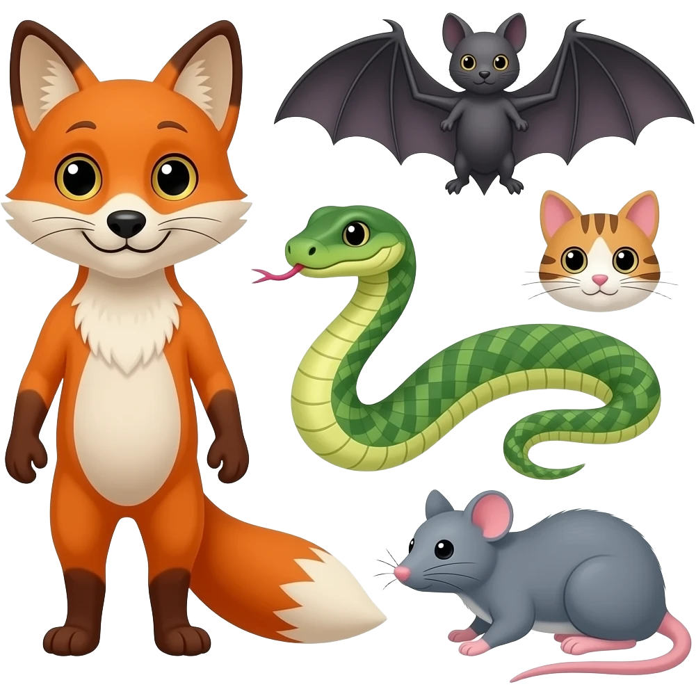 🦊🐍🦇🐈🐀 emoji