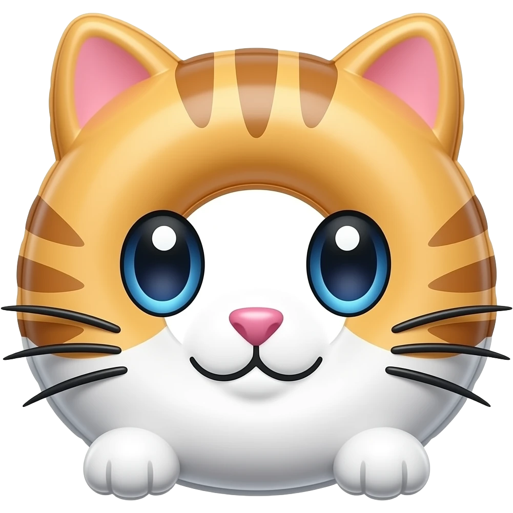 inflatable cat float ring emoji
