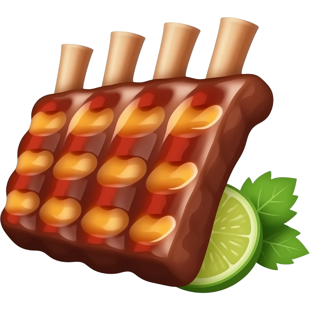 Smoking ribs on a grill emoji