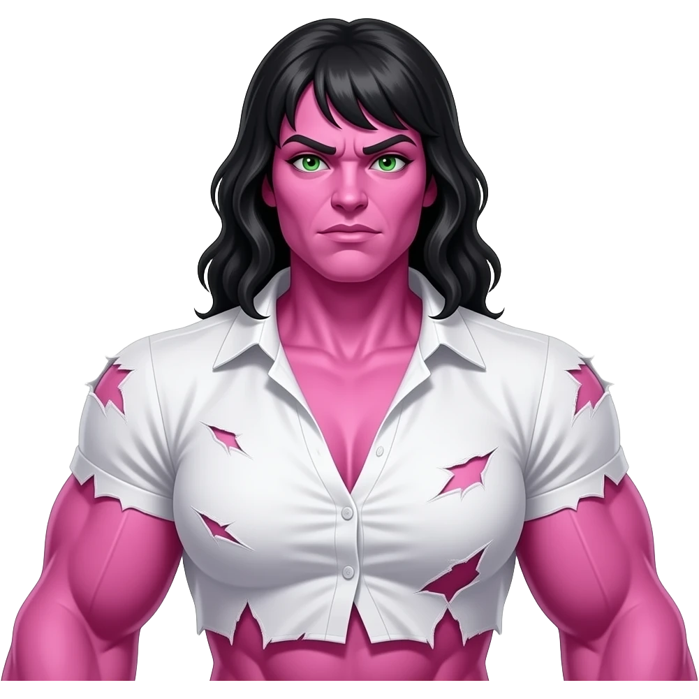 the hulk but instead of green man it’s a pink girl hulk emoji