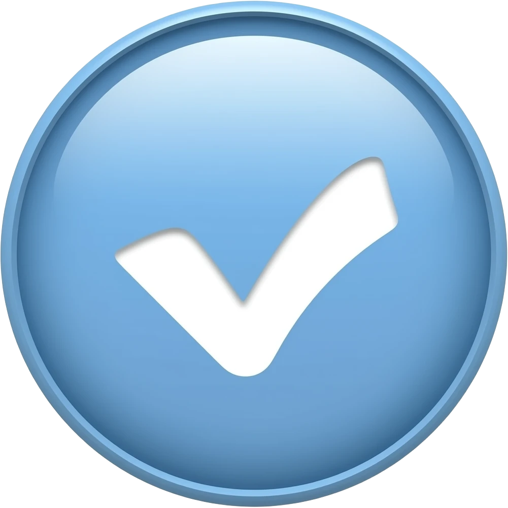 the blue round checkmark on TikTok emoji