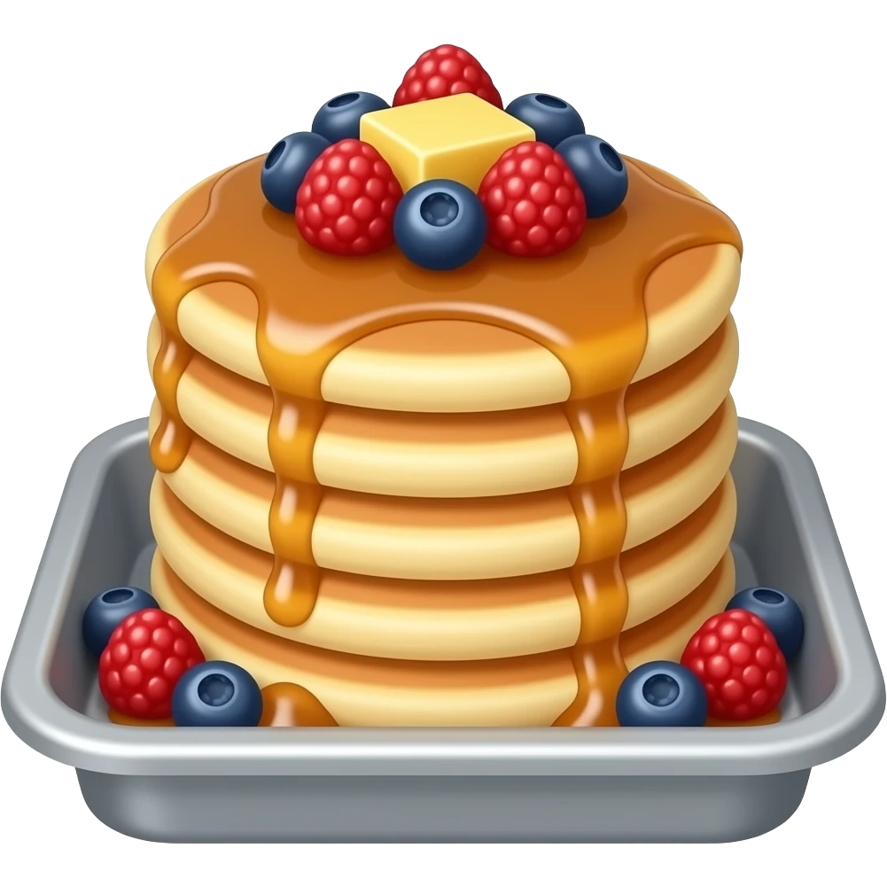 Pancakes as a cake in a tray emoji
