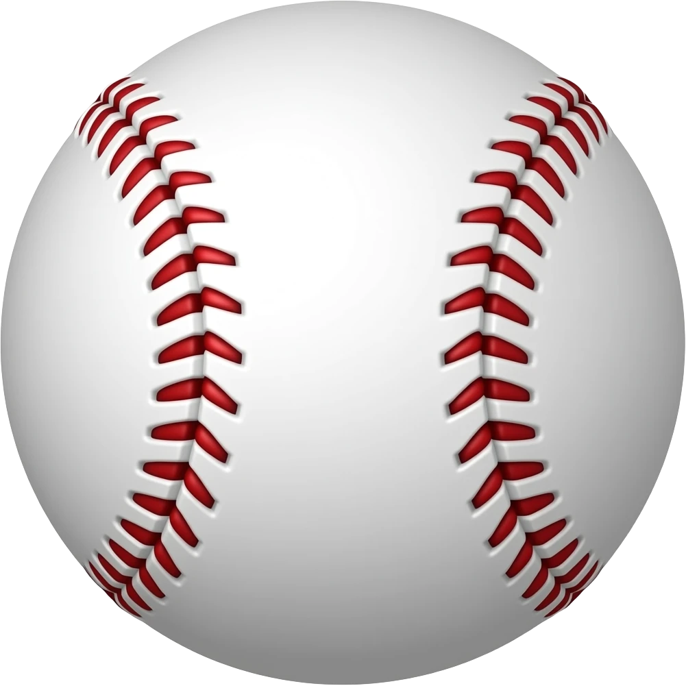white base ball with red stretches emoji