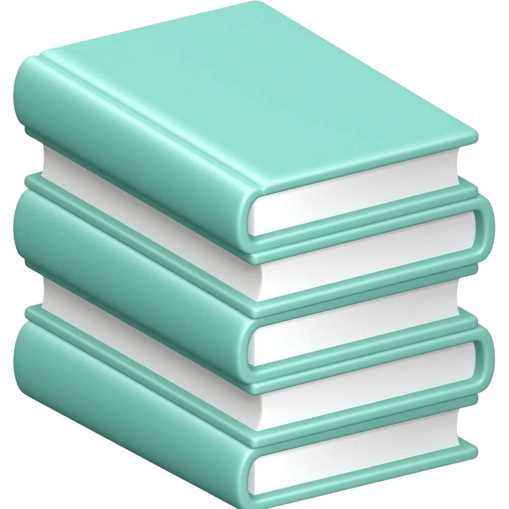 mint green book stack emoji