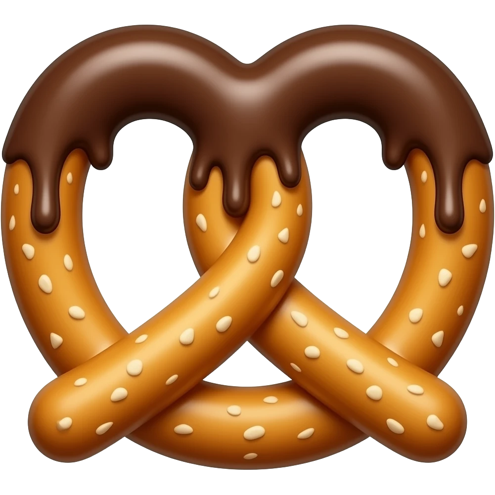 chocolate dipped pretzel emoji