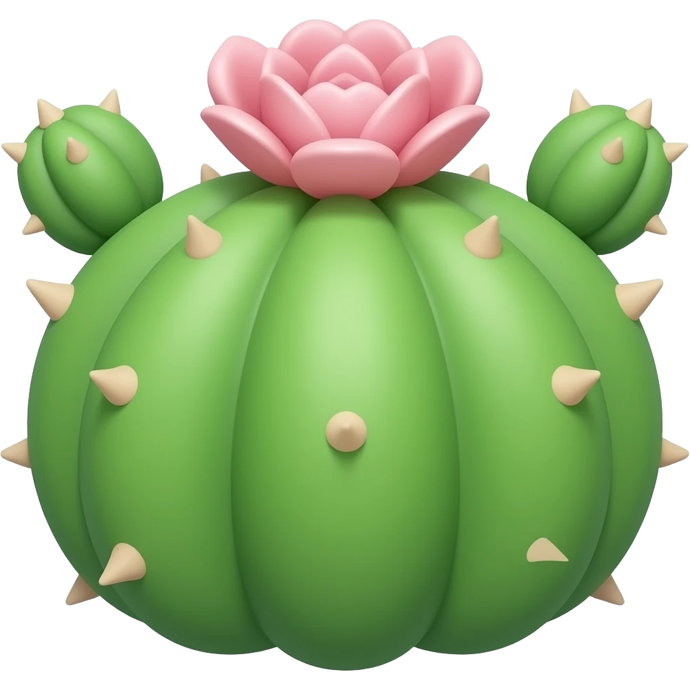 green cacti with a pink flower emoji