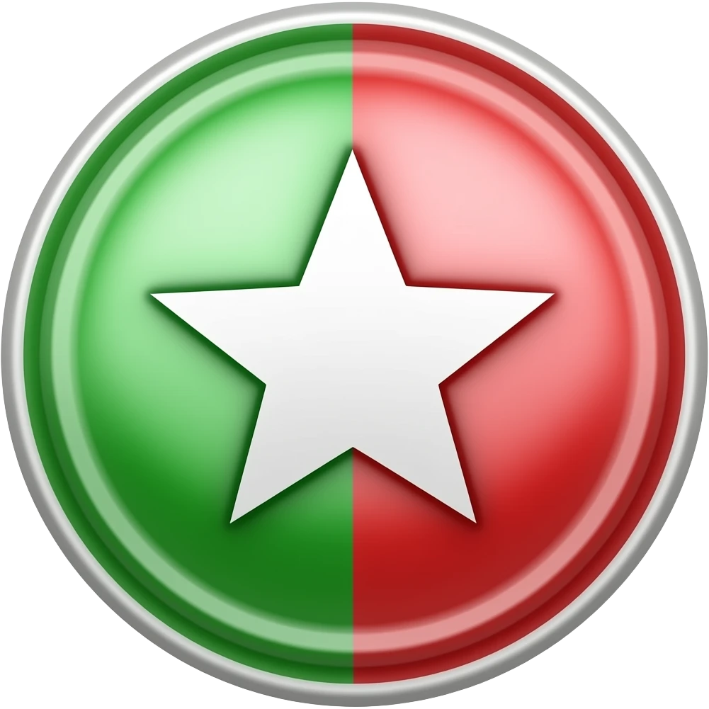 this but remove the star on the handle, switch the green and red emoji