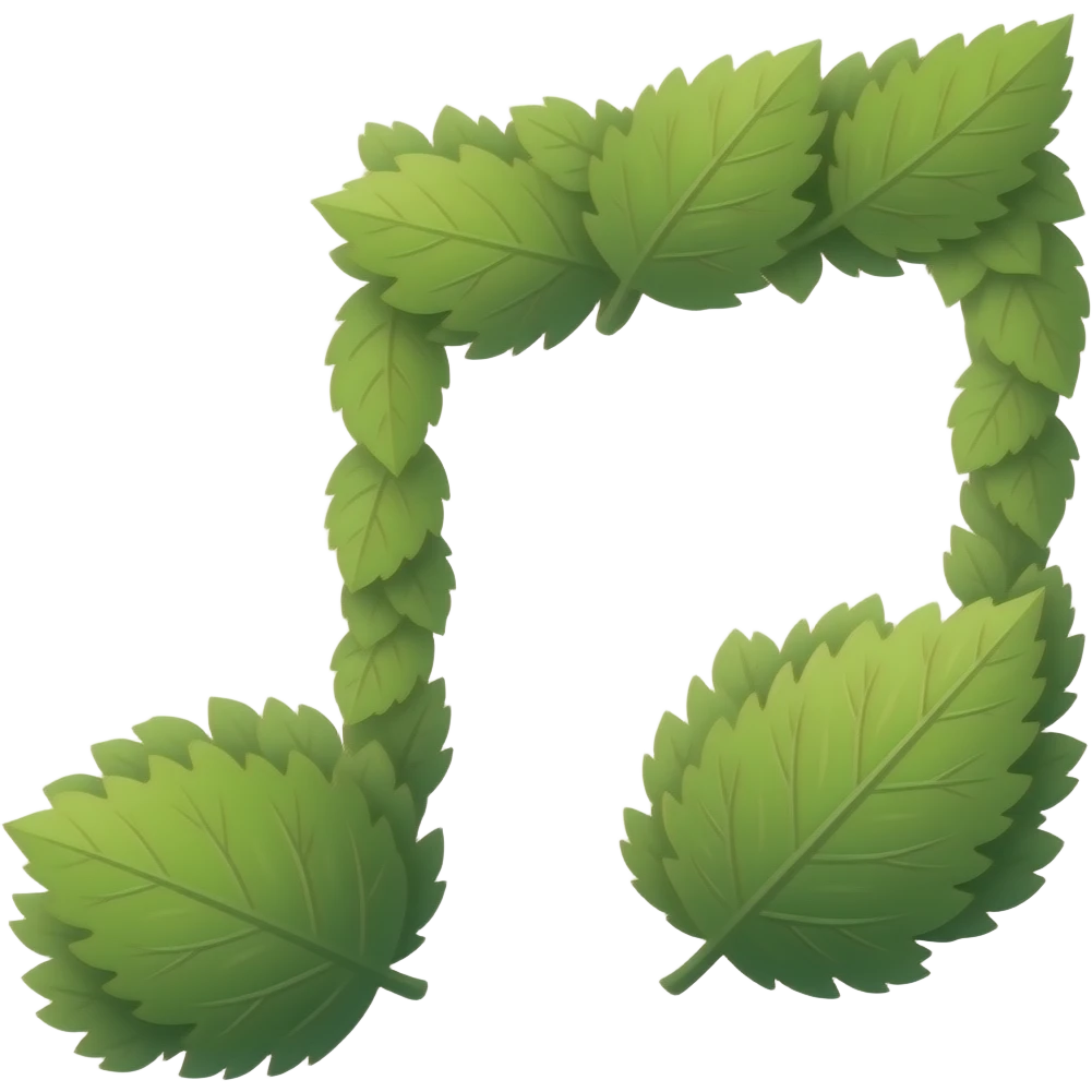 note de musique, avec feuilles évoquant la nature emoji