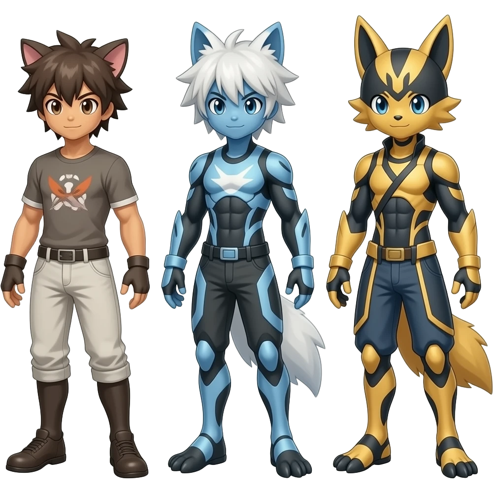Pyroar-Furret-Shinx-Luxio-Luxray-Fakémon-animal-hybrid emoji