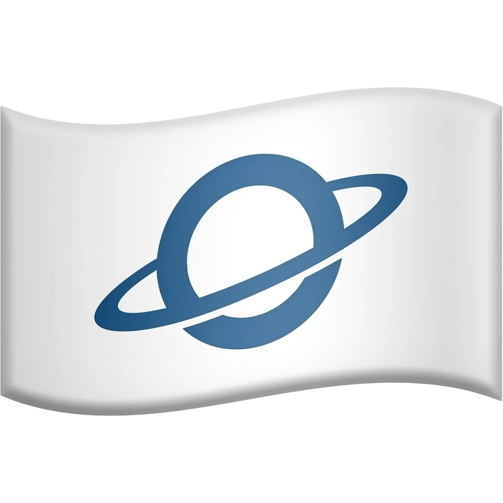 White flag with orbit on it emoji
