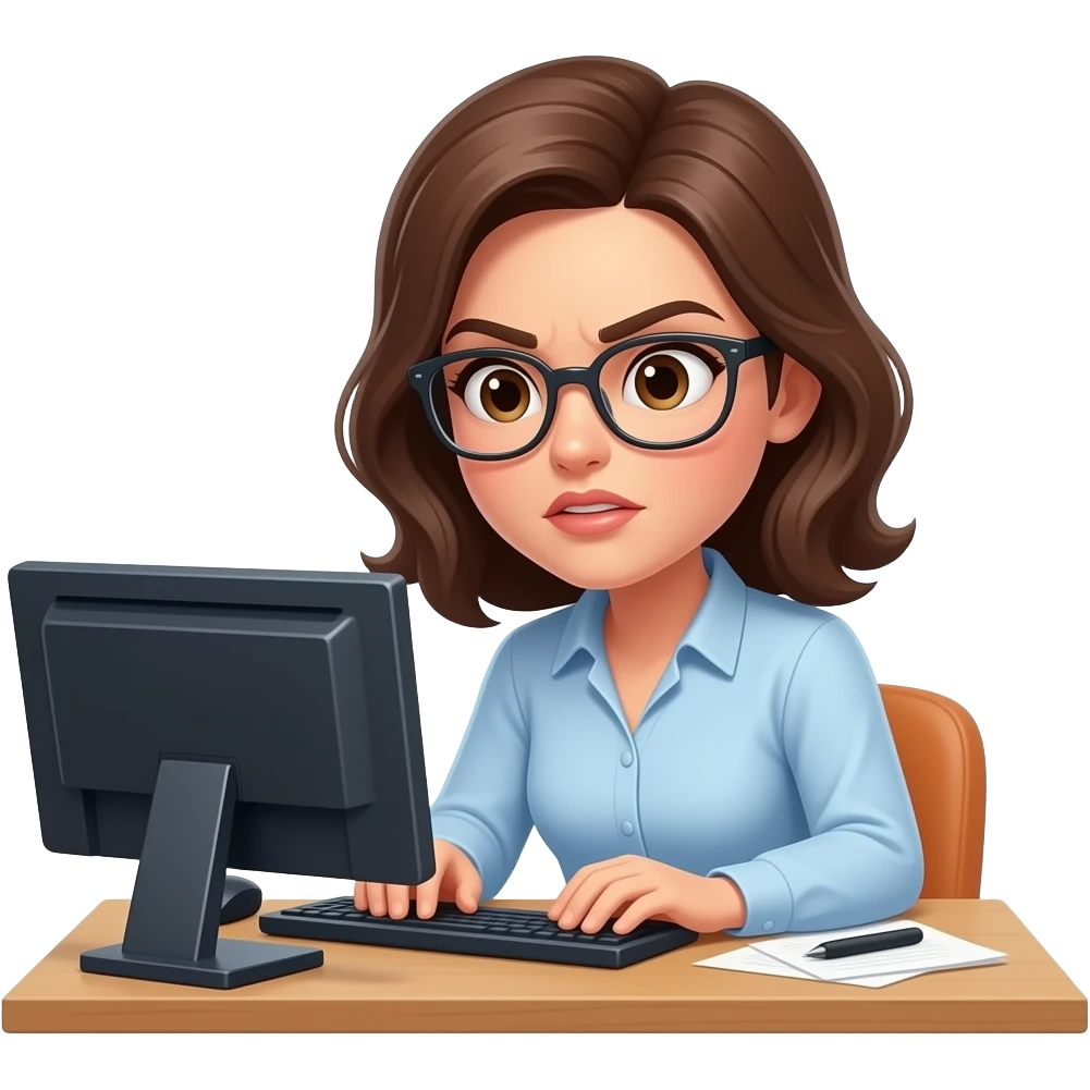 Female intense work emoji