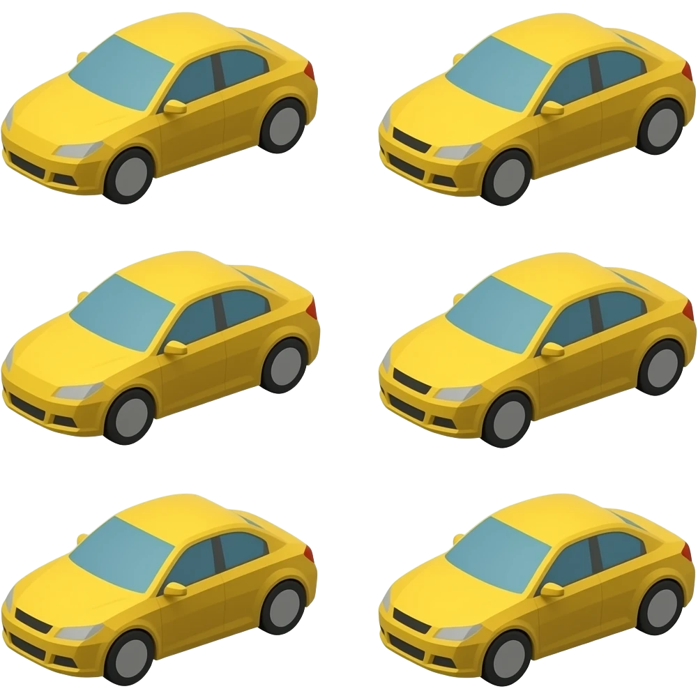 Yellow lowpoly car pack emoji
