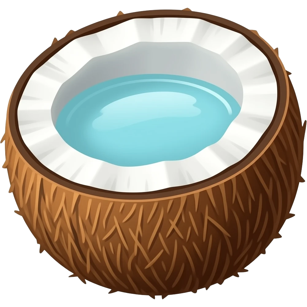 whole coconut and open coconut emoji