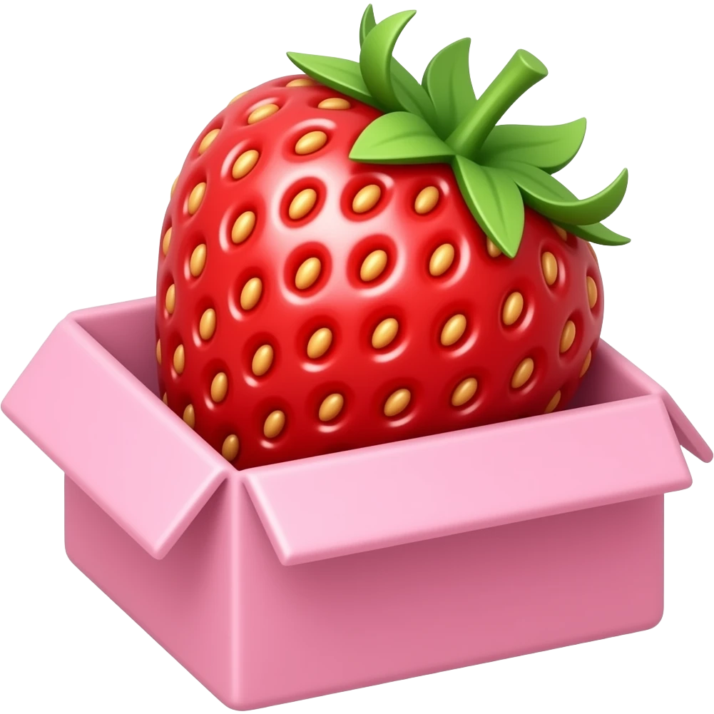 Клубника в розовом ящике emoji