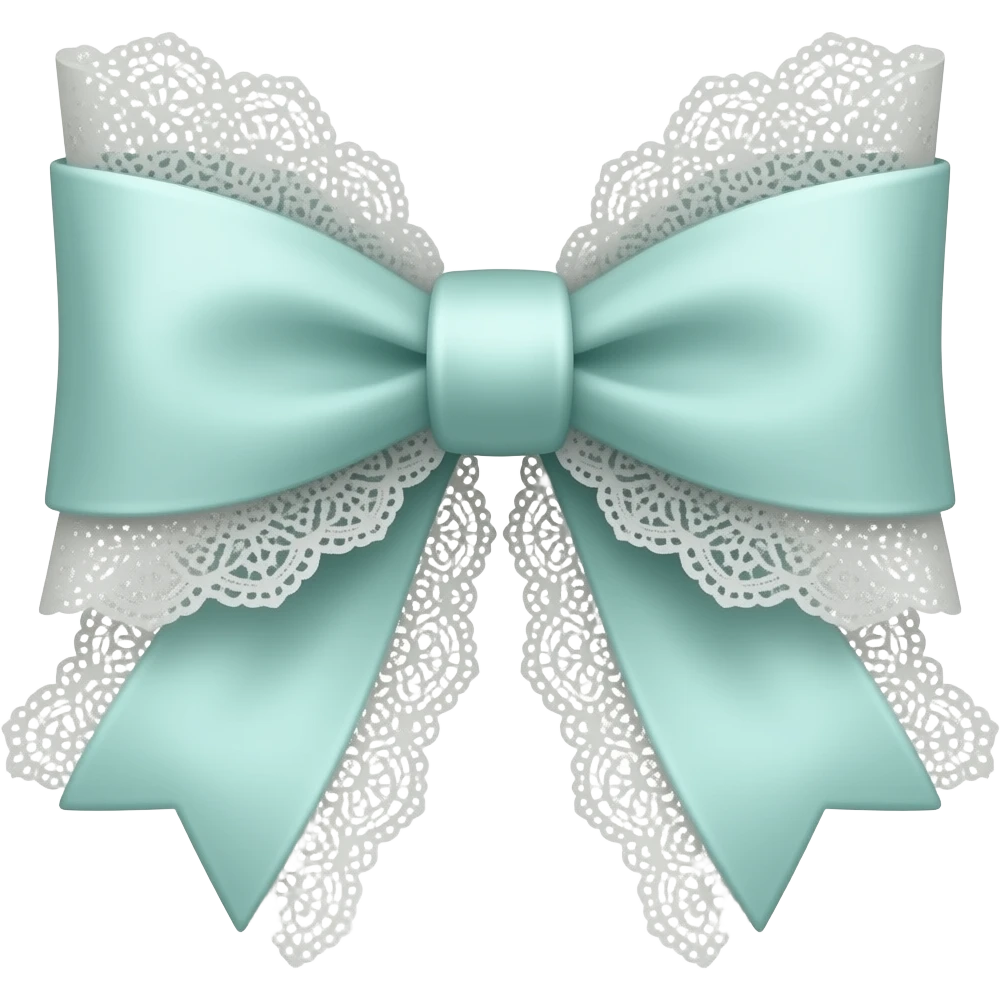 vintage rococo mint color bow with lace and frills emoji