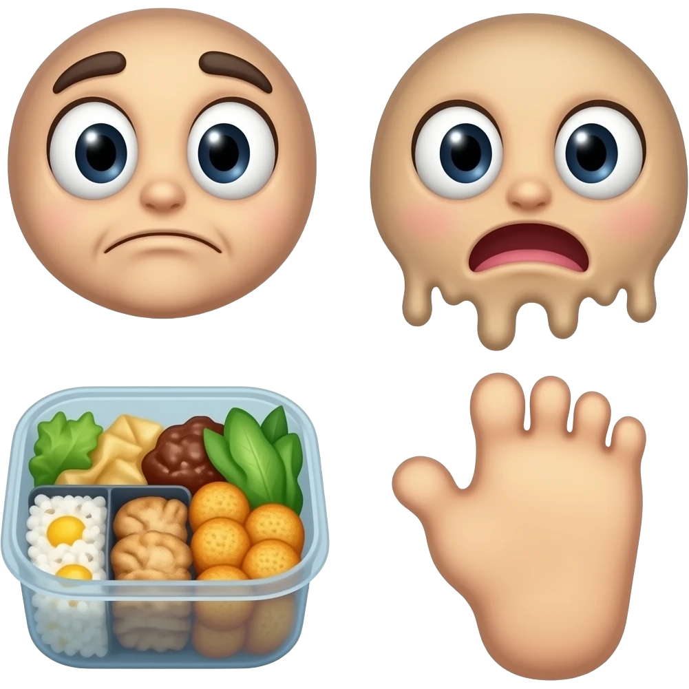 🫪+🤯+🫠+🦶 emoji