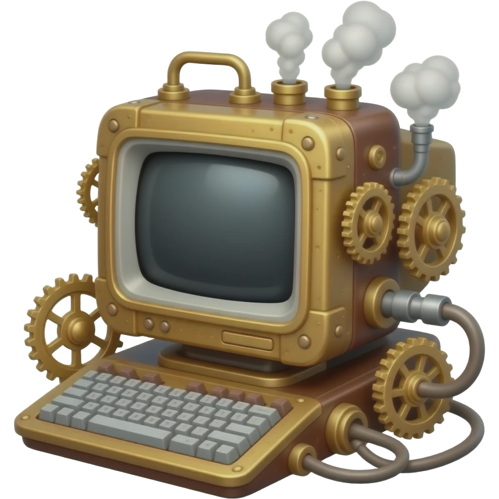 Steampunk computer emoji