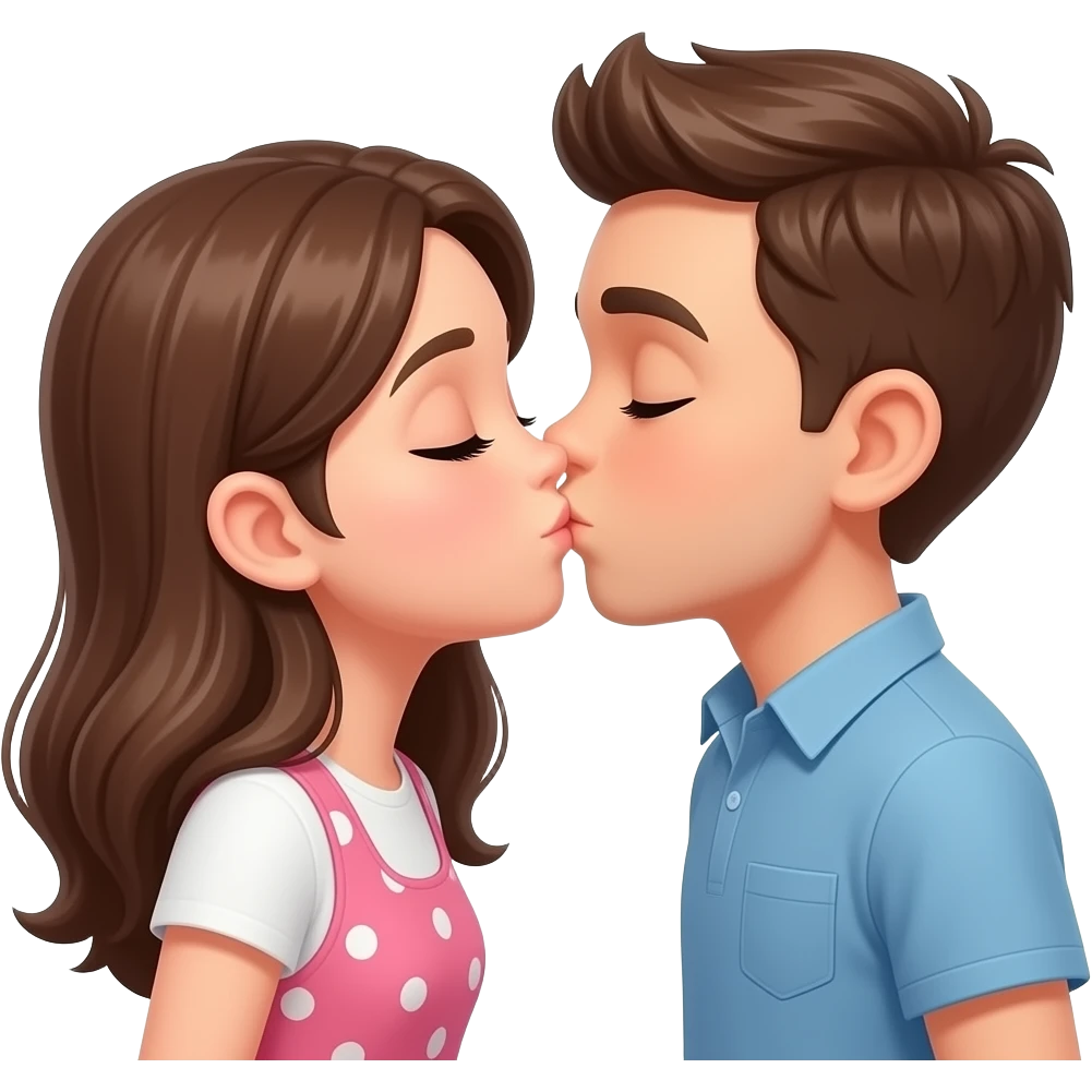 اريد ايموجي بنت وولد يبوسو بعضهم من الفم emoji