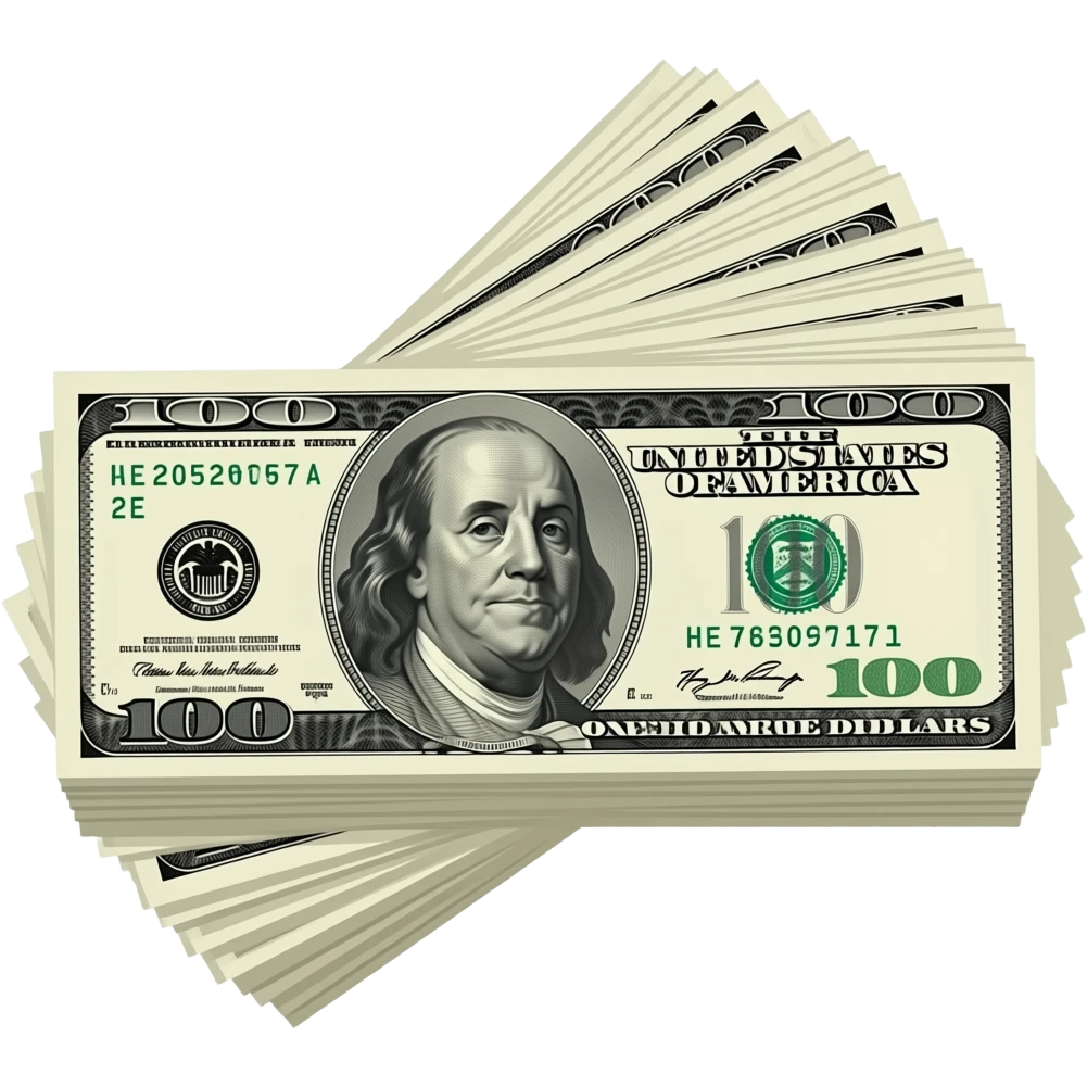 100 dollar bill stack emoji