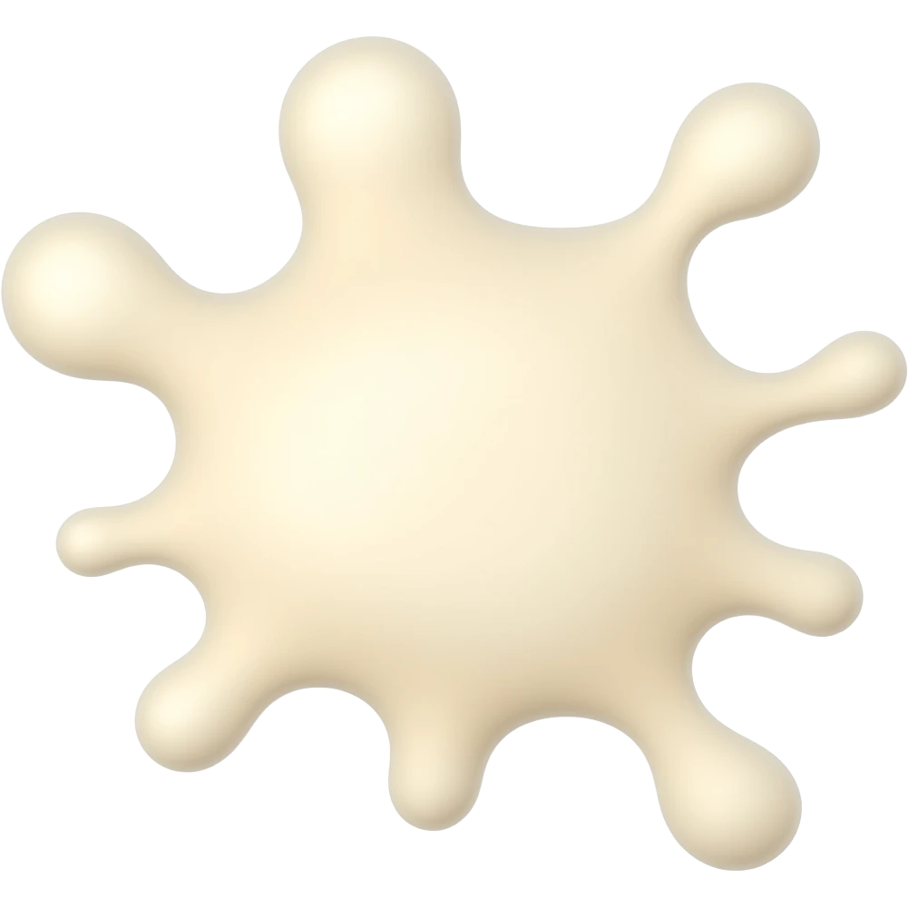 a splat with drops  of glossy transparent milky cream emoji