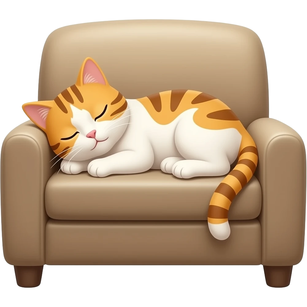 Спит кошка на диване emoji