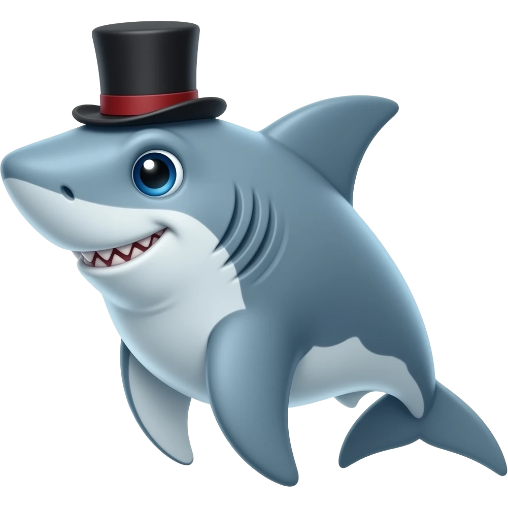 Shark with a top hat emoji | AI Emoji Generator