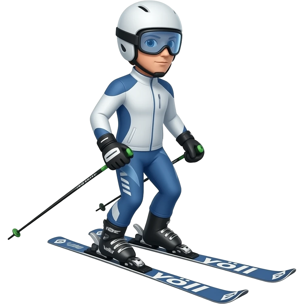 expert alpine skiing figure with völkl skis emoji